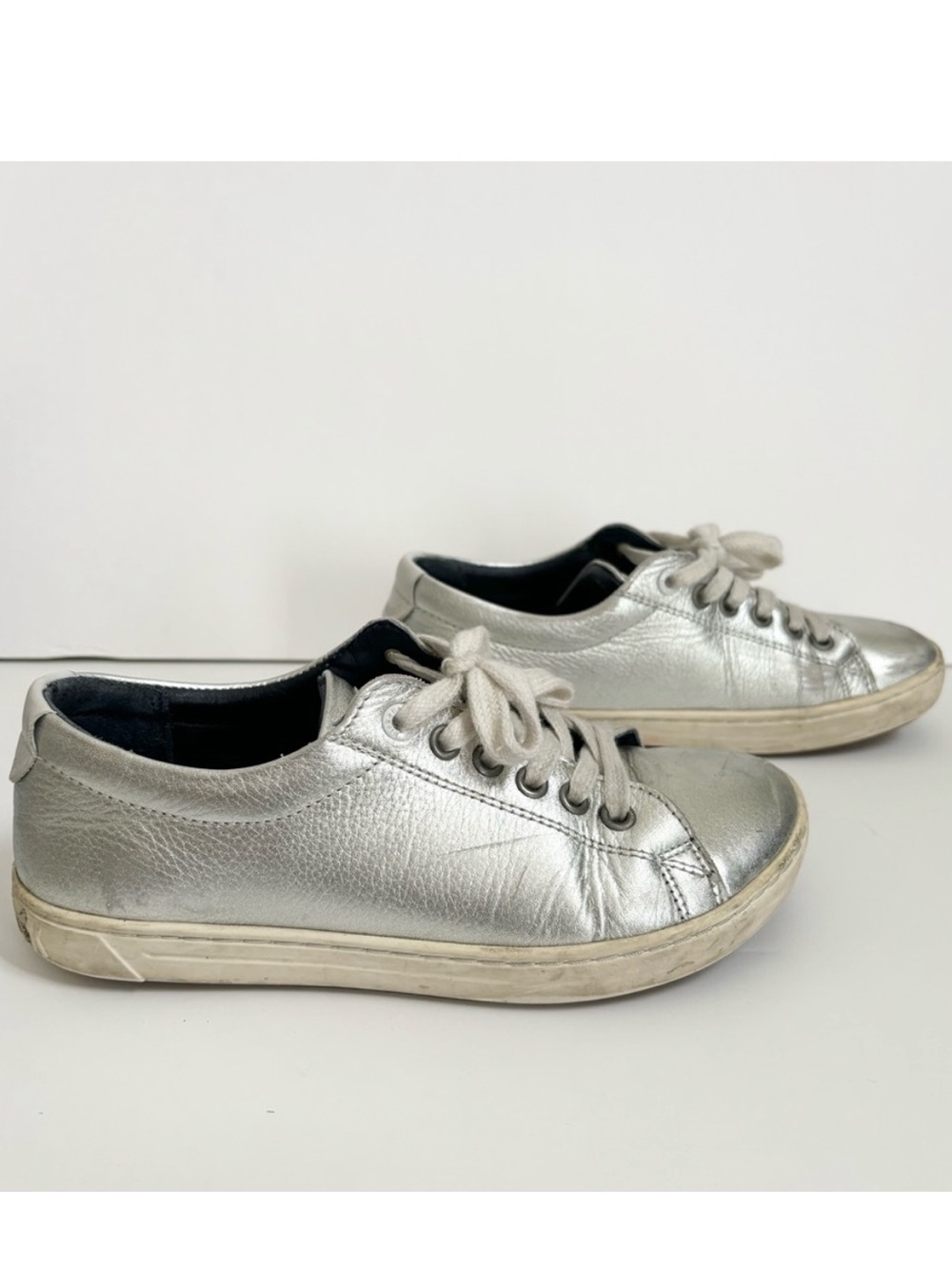 Birkenstock Metallic Silver Sneakers, sz 36